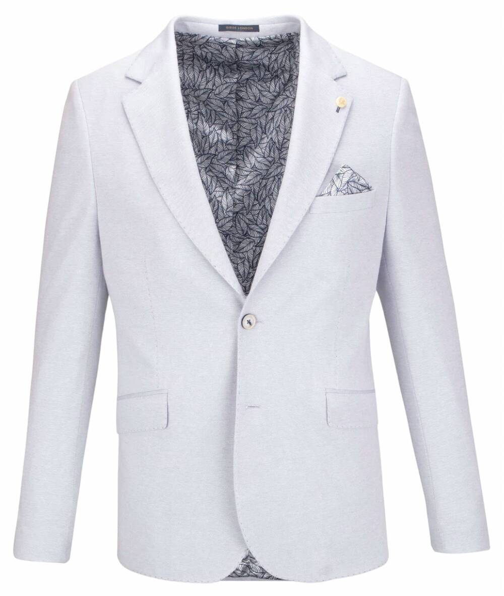 NEW GUIDE LONDON men's lined cotton linen blazer in light blue